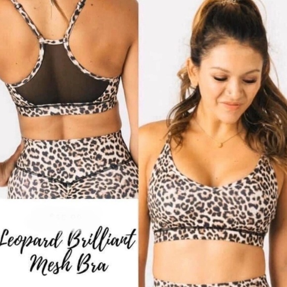 ZYIA Leopard Patterned Mesh Back Bra - Picture 1 of 5